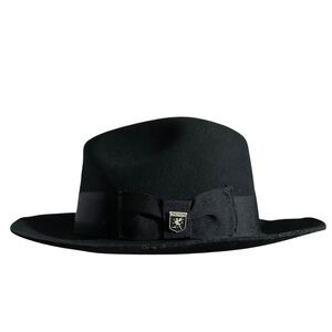 STACY ADAMS BLACK WOOL FEDORA